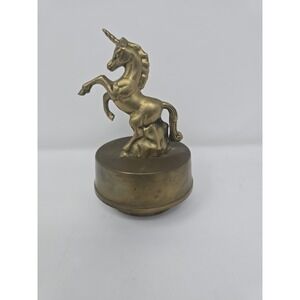 Vintage Brass Unicorn Music‎ Figurine By Flambo plays The Impossible Dream